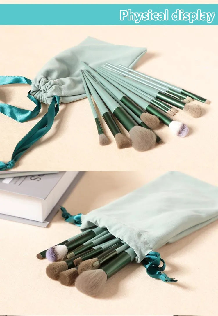 13/8PCS Makeup Brushes Pro Green Brush Set Powder Eyeshadow Blending Eyeliner Eyelash Eyebrow Make Up Beauty Cosmestic Brushes Viralgem Store