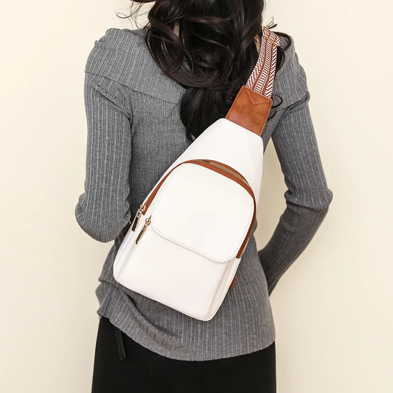 Women Bag Soft PU Leather Shoulder Purse Vintage Fashion Female Chest Bag Designer Multifunctional Shoulder Messenger Crossbody Viralgem Store