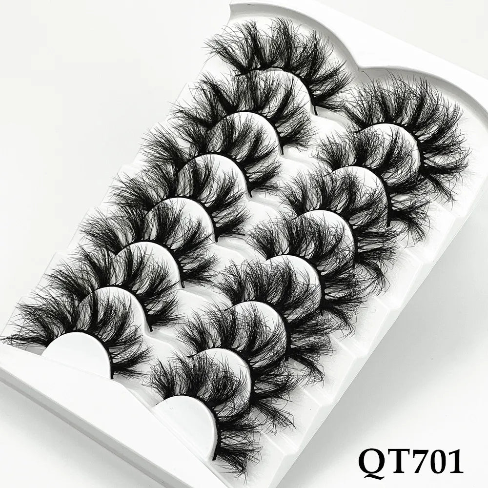 5/7/8 pairs 3D mink Lashes ,soft fluffy natural false eyelashes，individual eyelash extension, makeup tools lashes wholesale
