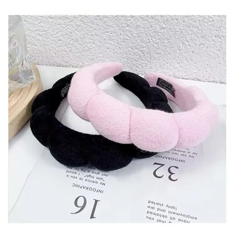 Sponge Co Spa Makeup Bubble Terry Cloth Headband Puffy Retro Hair Bands Soft Hairband Headwear Viralgem Store