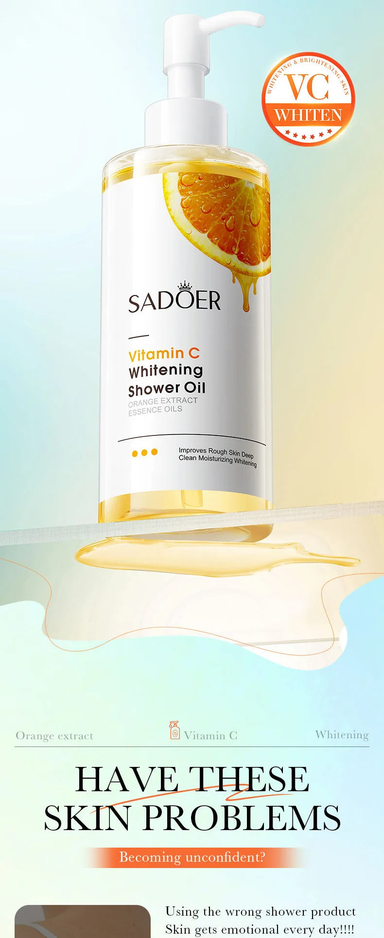 250Ml Vitamin C Whitening Cleansing Body Wash Whitening Shower Oils Beauty Health Body Cleansers Viralgem Store