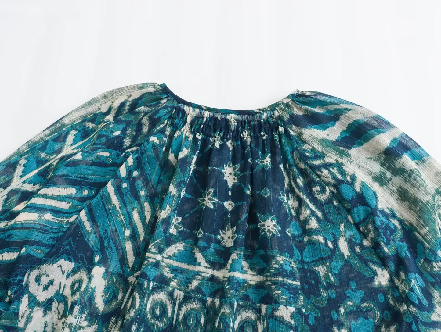 TRAFZA Vintage Casual Chic Print Women Suit O-Neck Single Breasted Blouse Loose Long Straight Skirt Fashion 2024 Boho Set