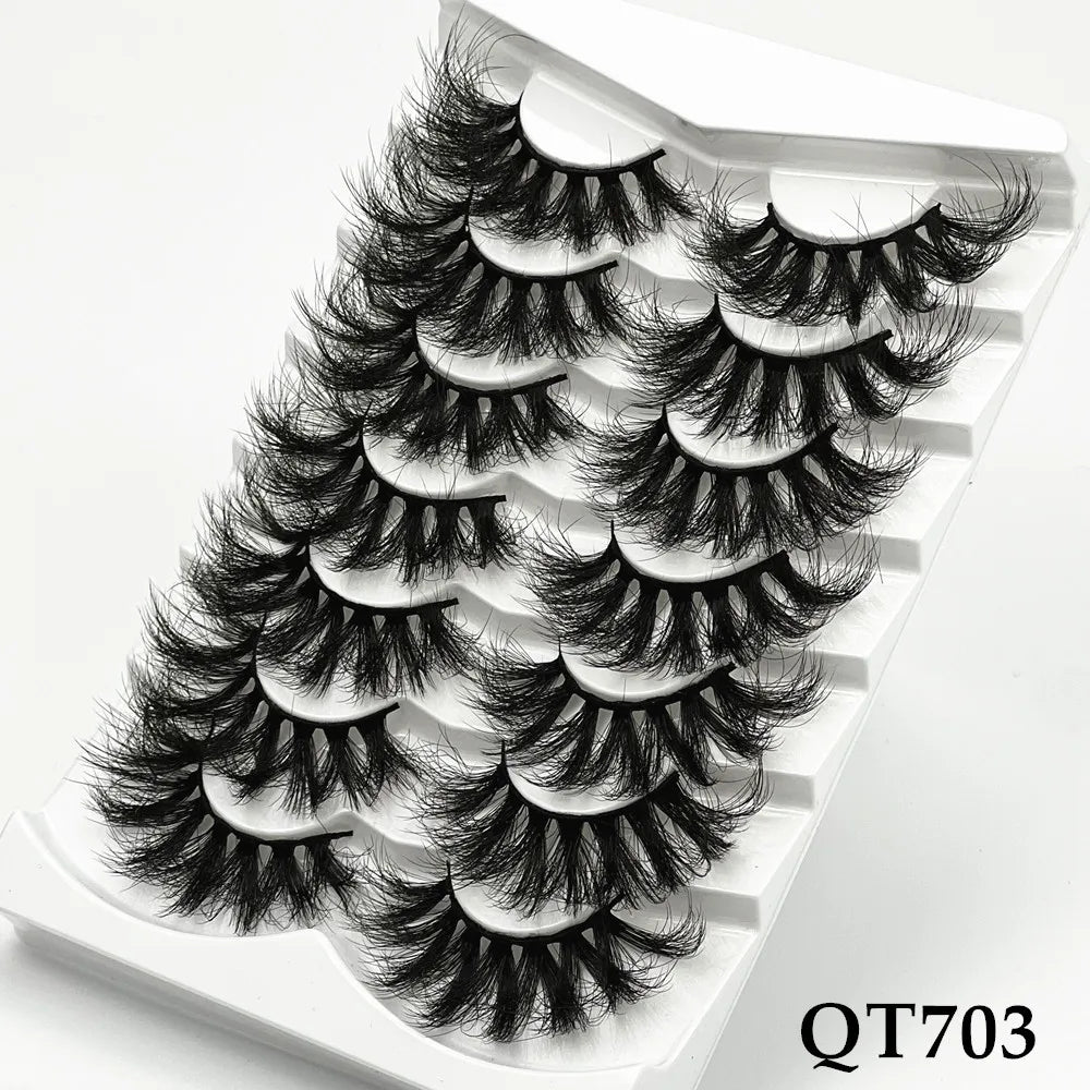 5/7/8 pairs 3D mink Lashes ,soft fluffy natural false eyelashes，individual eyelash extension, makeup tools lashes wholesale