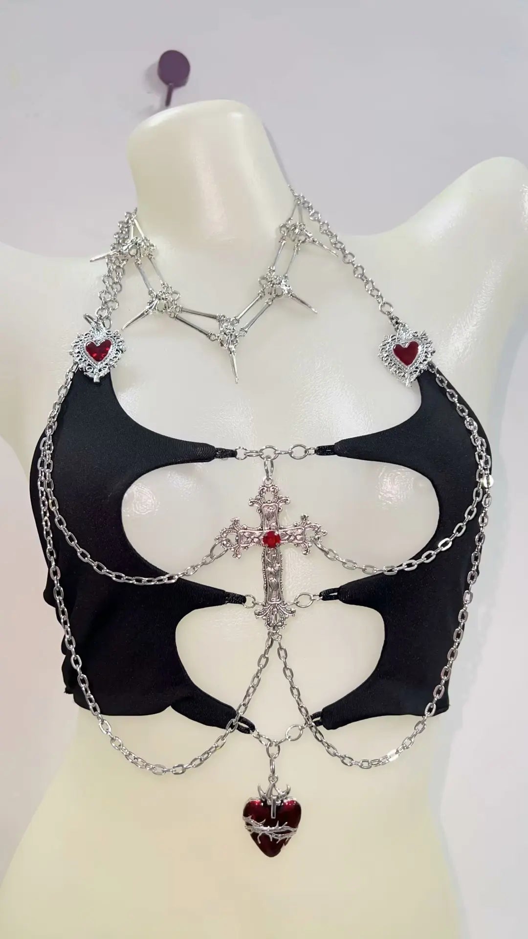 y2k crop top gothic clothes y2k top halter top Gothic Tank Tops Punk Tank Tops y2k fashion Cross Tops e girl clothes bustier top