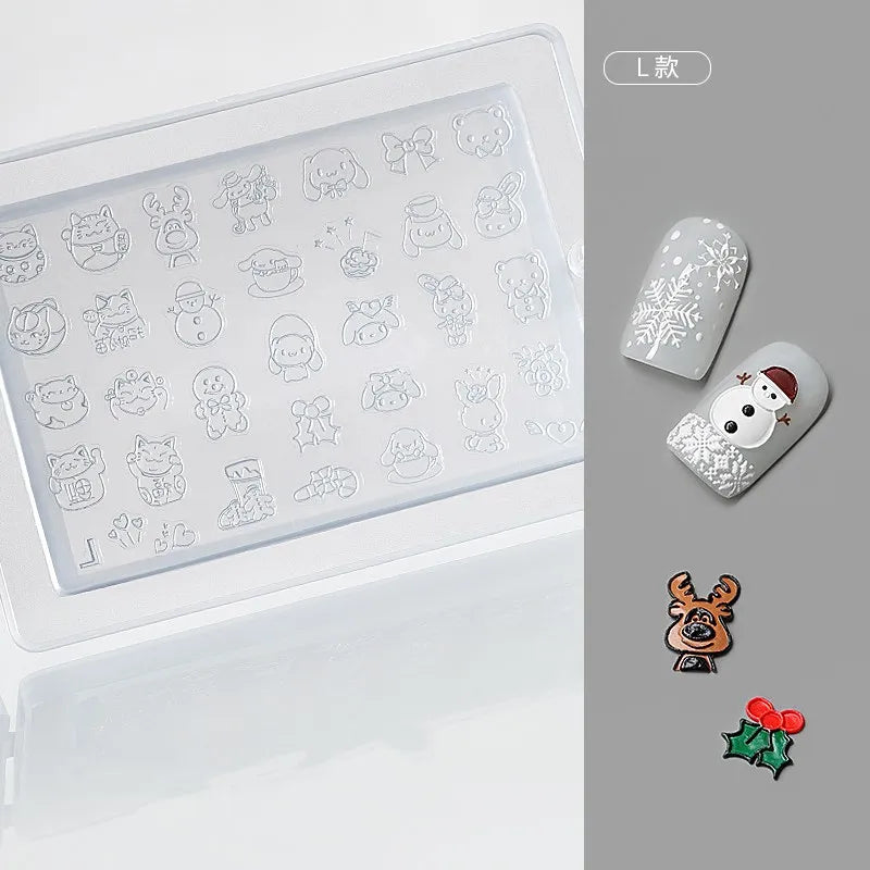 1pc Sweater Knitting Lace 3D Acrylic Mold Nail Art Decoration Nails DIY Design Silicone  Nail Art Template Nail  Mold