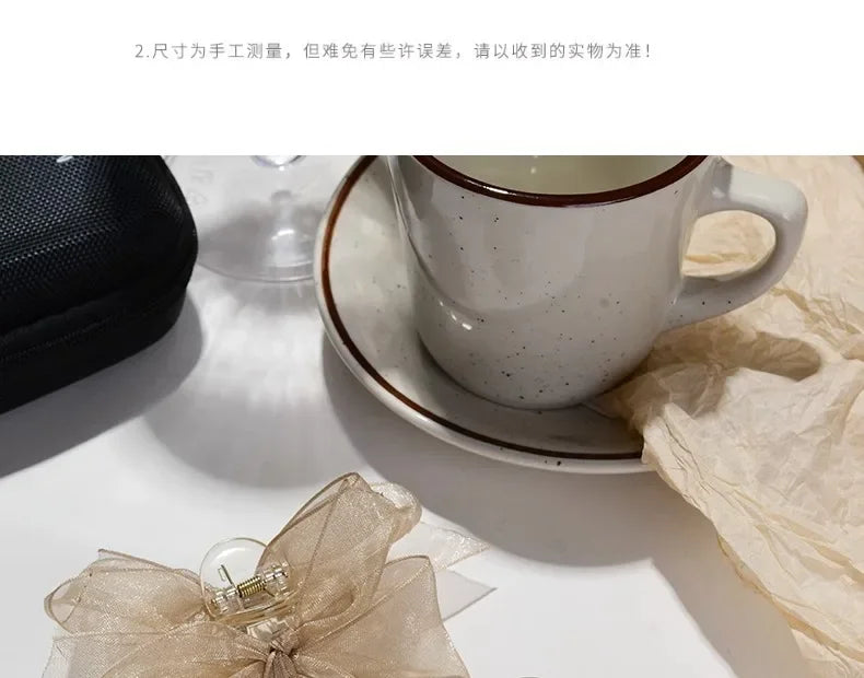 2pcs/Set Black Matte Bowknot Mesh Hair Clip Girl Small Hairpin Bobby Pin for Girls Women Bow Barrette Headwear Accessories Sweet