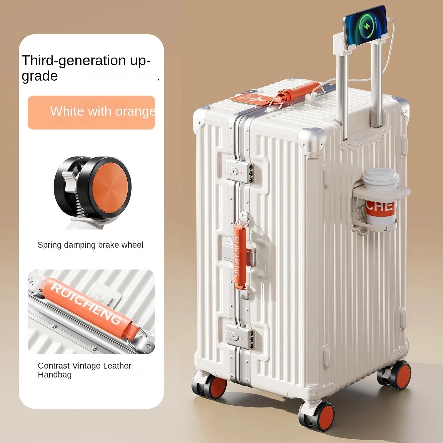 28/30/32 inch Travel Suitcases Large Capacity New Strong and Durable Thickened PC Aluminium Frame Trolley Suitcase 20'' Carrier Viralgem Store