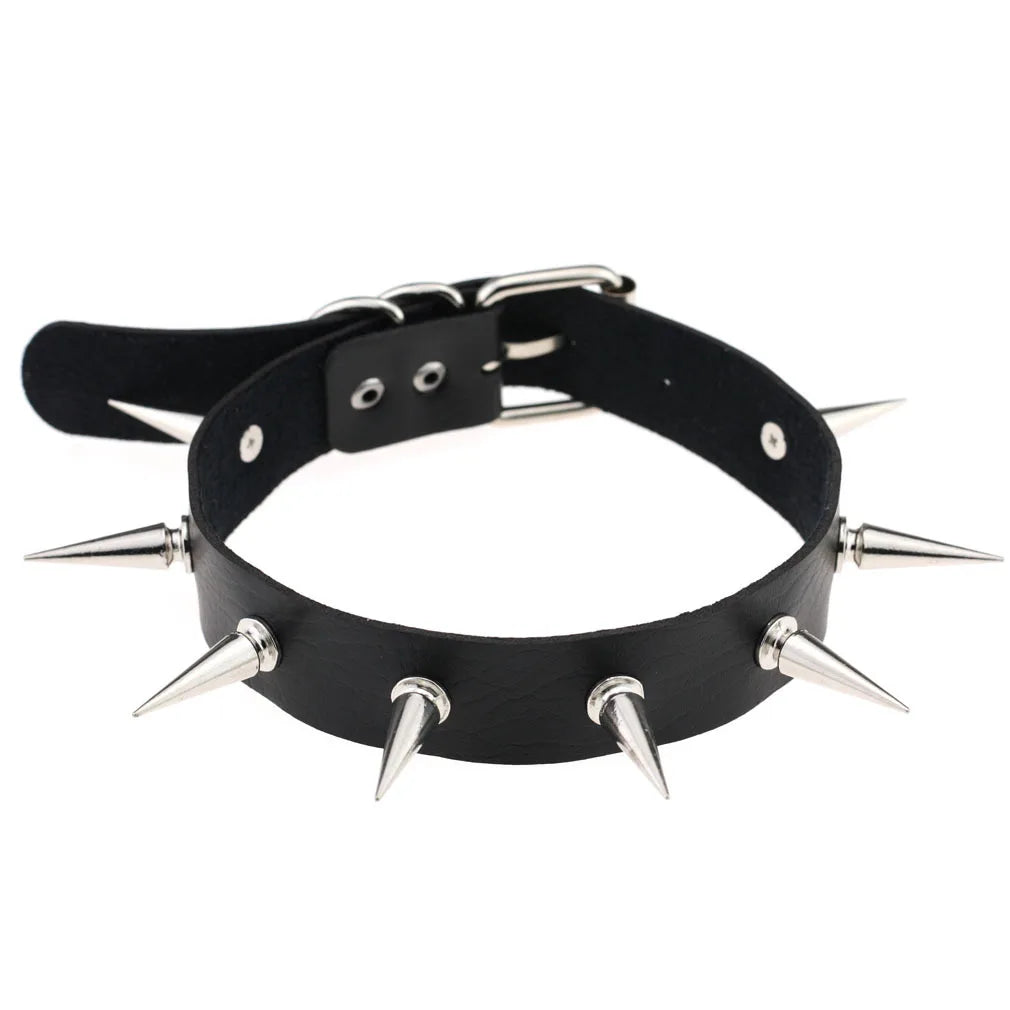 1Pc  Harajuku Cosplay Rivet Punk Rock Gothi Women Collar Sexy PU Leather Heart Cross Spike Hip Hop Bondage Choker Jewelry Bulk Viralgem Store