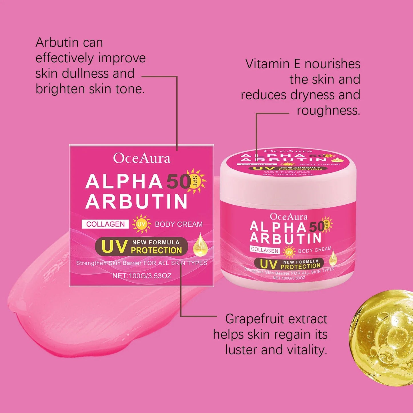 Alpha Arbutin Body Cream Repair Rough Dullness Anti Drying Body Moisturizer Uv Protection Reduce Melanin Skin Brightening Lotion Viralgem Store