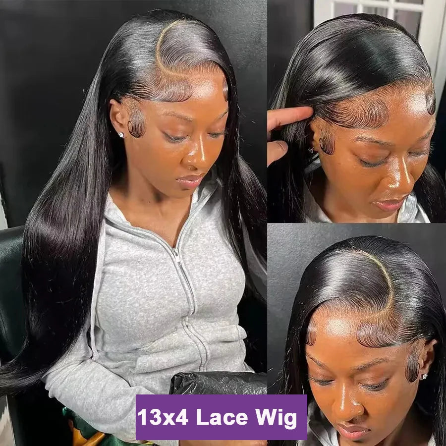 13x6 Lace Frontal Human Hair Wigs Bone Straight Raw 100% Human Hair Wig Pre Plucked 360 Full Lace Cheap Wig on Sale Clearance