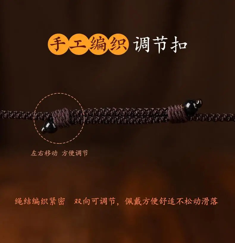 Xingyue Bodhi Seed Necklace for Men and Women Handmade Woven Braided Rope Pendant Lanyard Jade Pei Gold Pendant Matching Rope