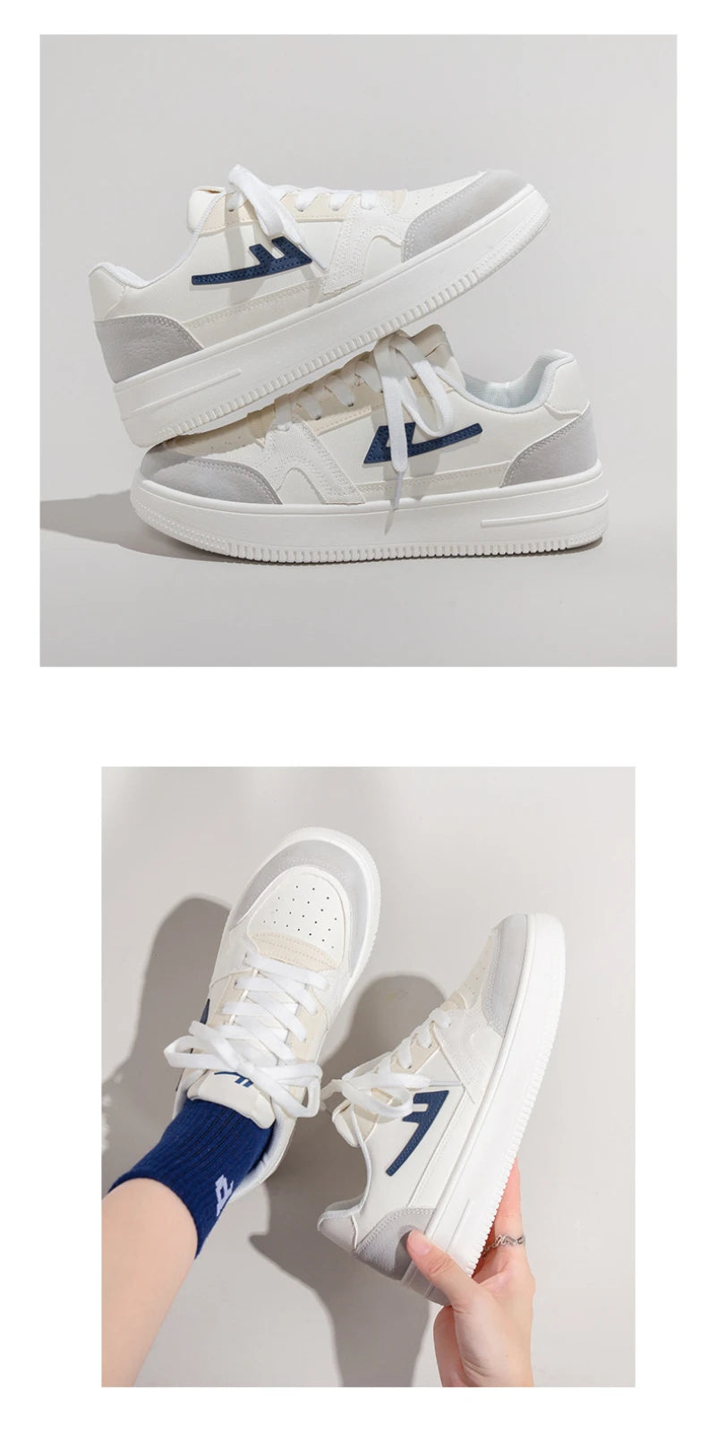 White Shoes For Women's Classic Spring And Autumn New Sports And Casual Trend Women's Shoes Versatile Ins Thick-Soled Shoes