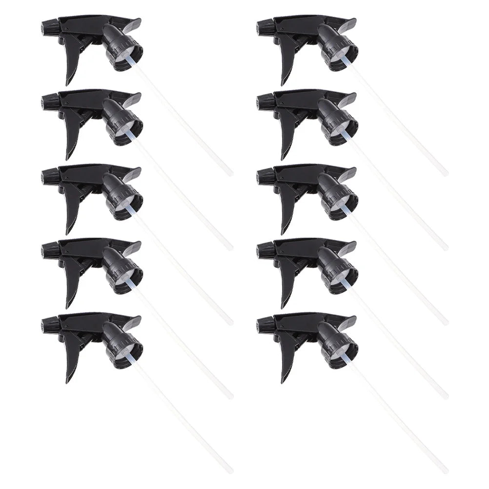 10 PCS Spray Bottle Nozzle Trigger Nozzles Plastic Heads Sprayer Black Top Replacement Watering Paint Jacket Mist
