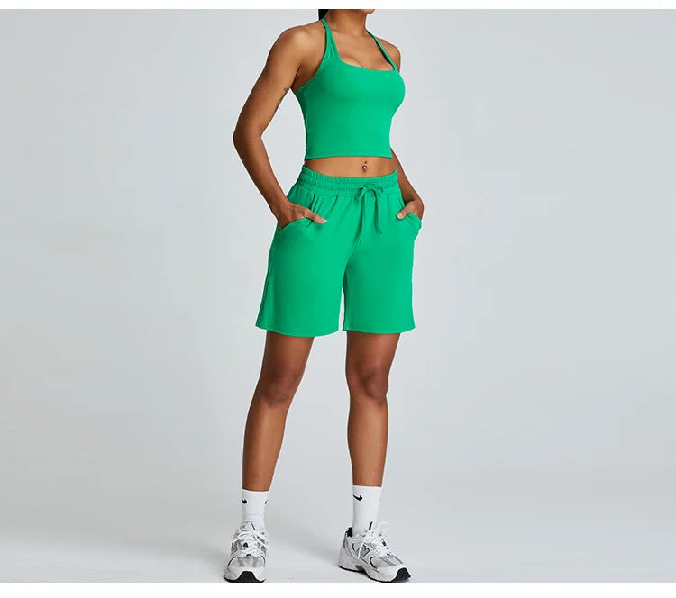 YJ-Spring and Summer New Halter Yoga Vest Women's Sling Beauty Back Exercise Underwear Slim Fit and Quick-Drying Yoga Clothes Br