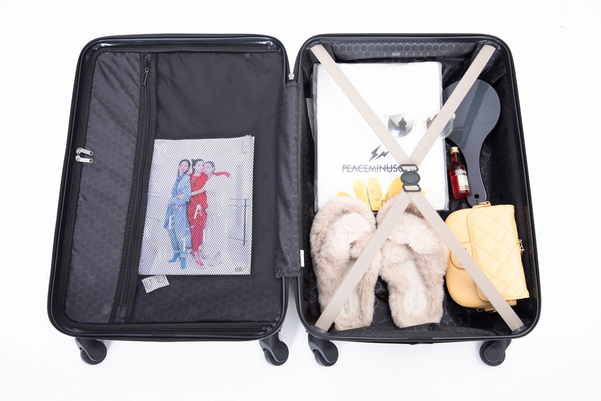 3 Piece Luggage Sets ABS Lightweight Suitcase with Two Hooks, Spinner Wheels, TSA Lock, (20/24/28) GOLD Large capacity suitcase Viralgem Store