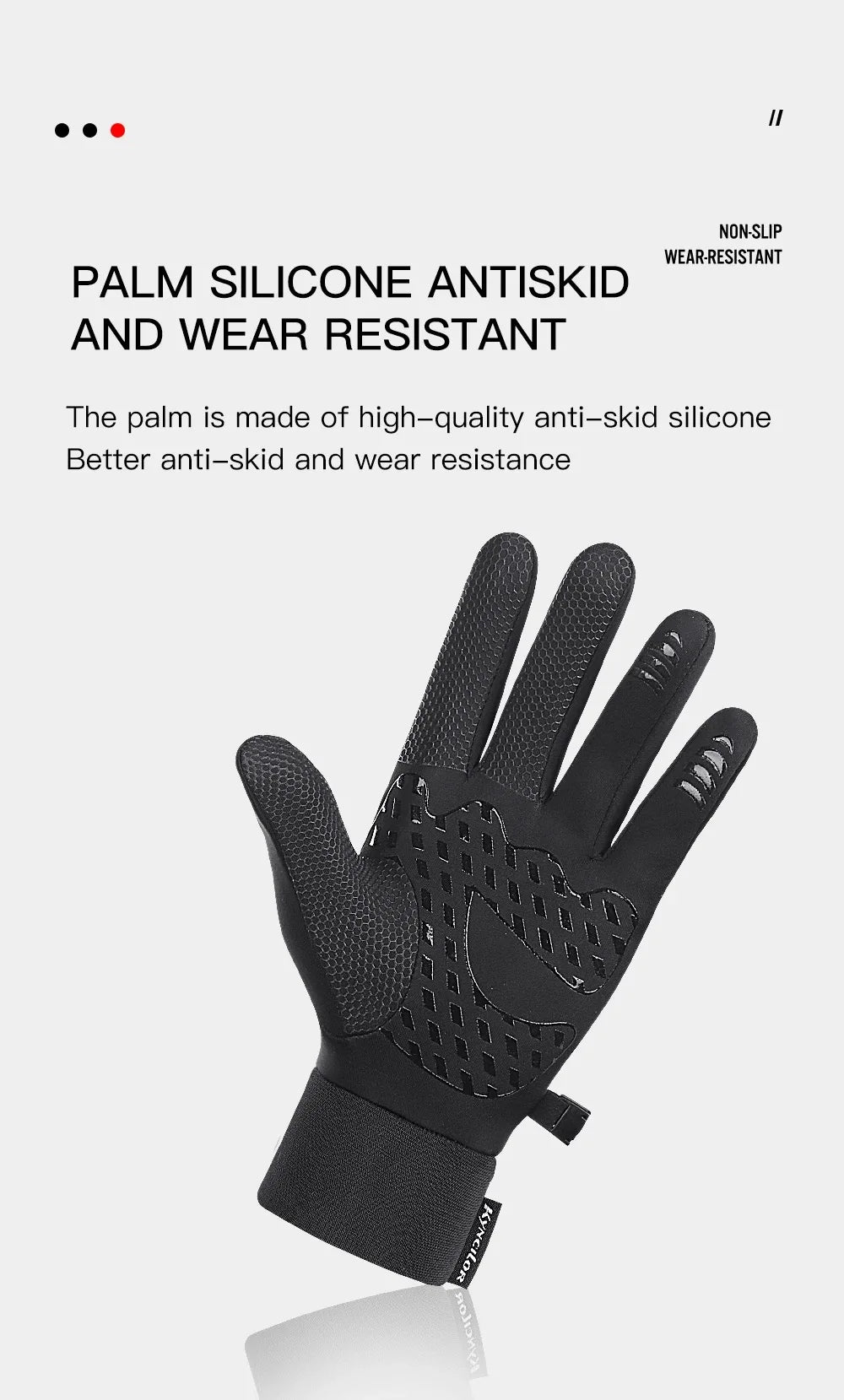 Winter Outdoor Cycling Gloves for Men and Women Touchscreen Windproof Warm Sport Splashproof Silicone Non-slip Motorcycle Gloves