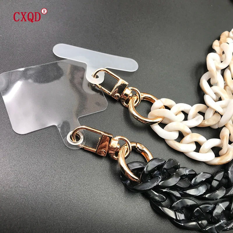 120cm Bevel Design Anti-lost Phone Lanyard Rope Neck Strap Colorful Portable Acrylic Cell Phone Chain Accessories Gifts Outdoor Viralgem Store