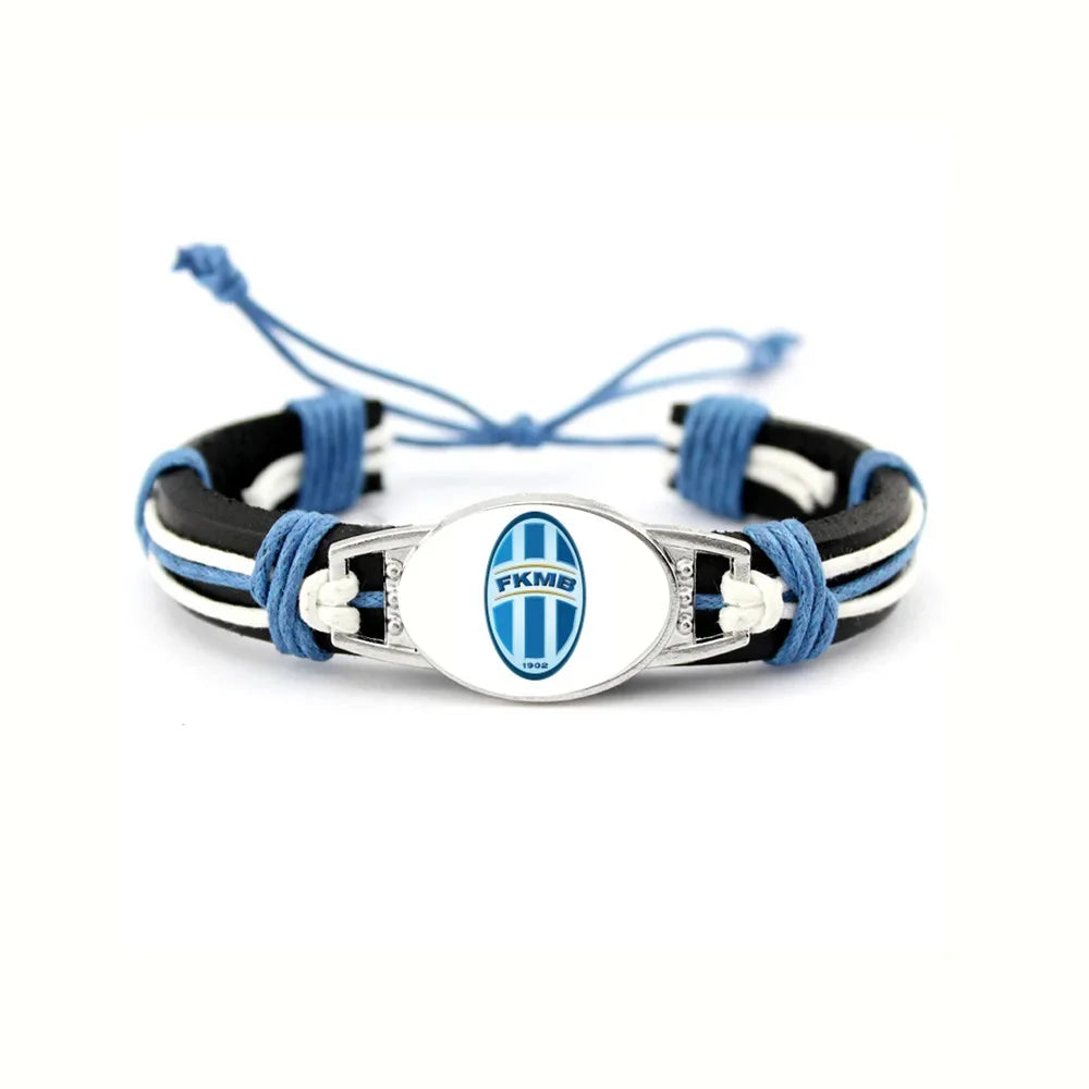 1PC Czech Republic  AC Sparta Praha Fotbal Charms Genuine Leather Bracelet Bangles Hand Braided Jewelry Dropshipping