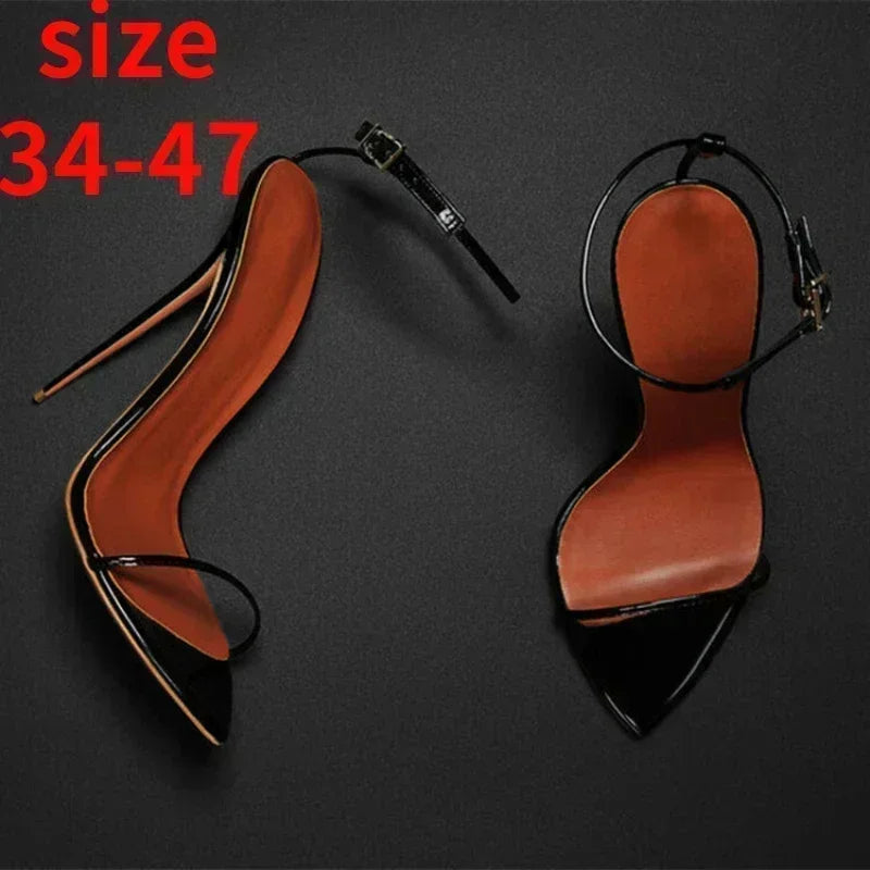 12CM 2024 New Fashion Dress Party Banquet Sandals for Women High Heel Designer Shoes Sexy Elegant Simple Heels Size 43 44 45 47