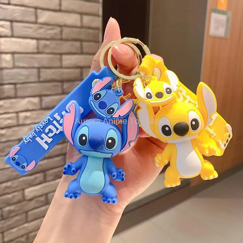 Wholesale Cartoon Anime Disney Keychain Mickey Mouse Minnie Lilo & Stitch New Keyring Key Chain Car Pendant Kids Toys Gifts