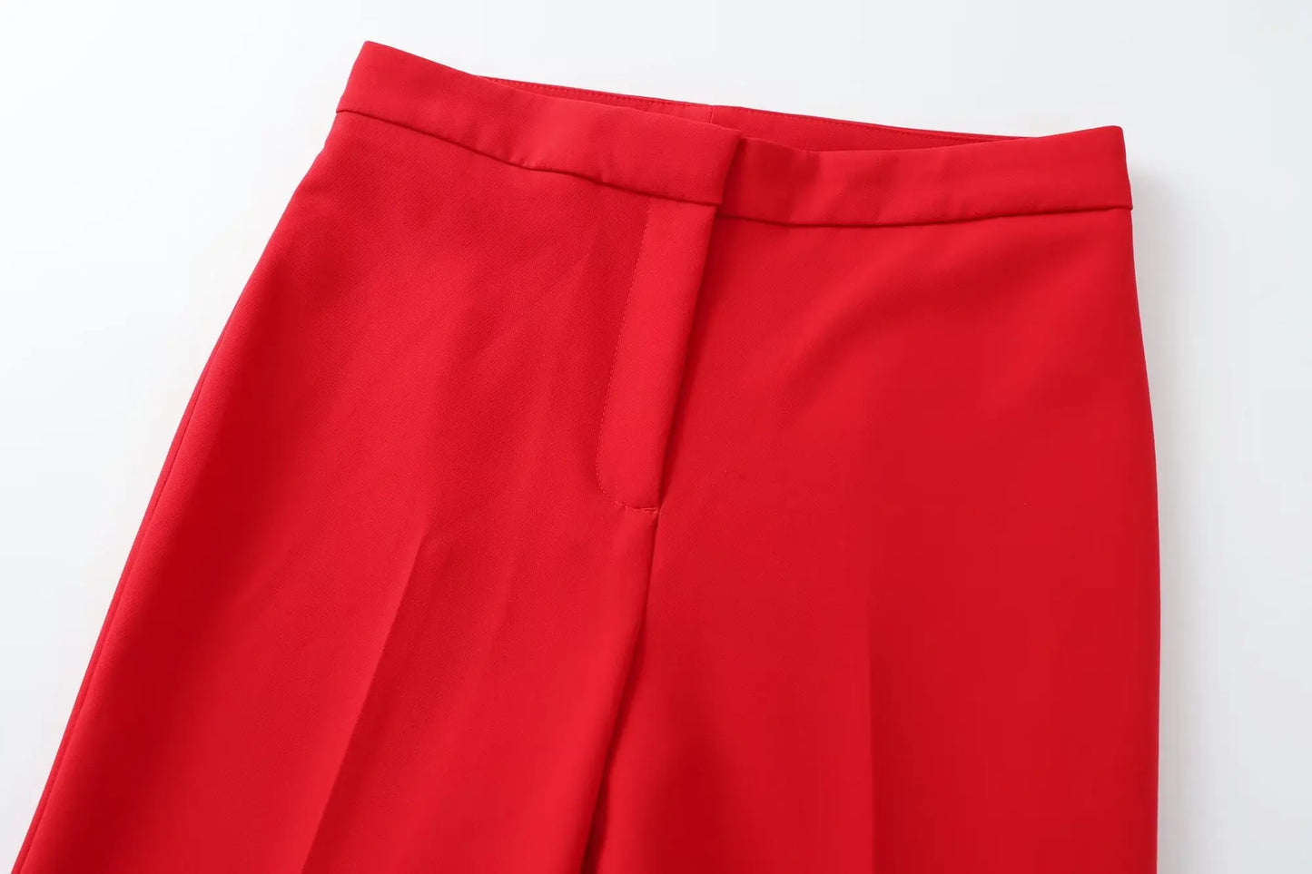 TRAFZA Women Fashion Suits Square Neck Sleeveless Double Breasted Waistcoat Top+Mid-Waist Slit Stralght Pants Female Summer Sets