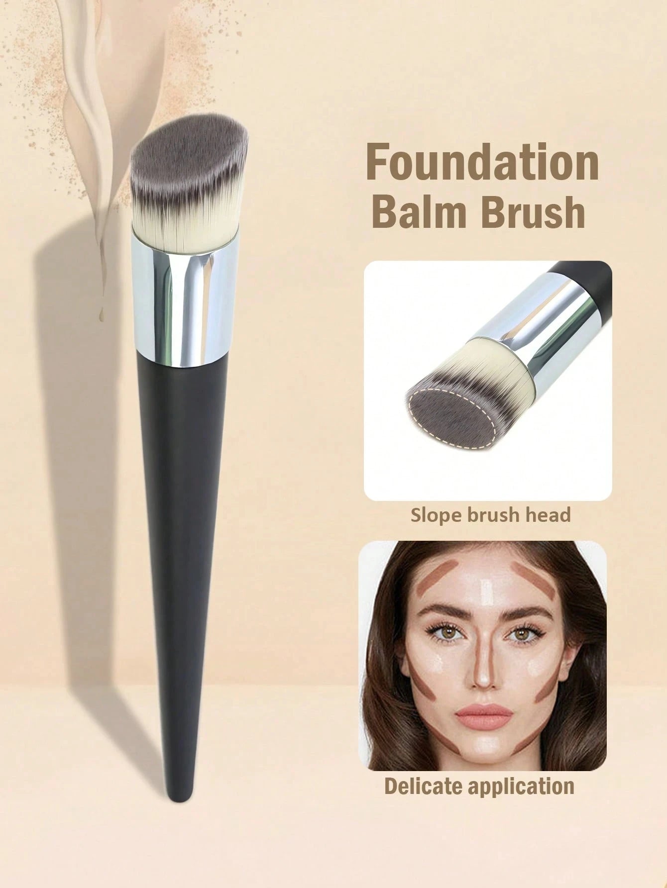 1PC Pro Foundation Brush Broom Powder & Shadow Brush Liquid/Cream & Blush Mix Angled Professional Makeup Brush Makeup Tools