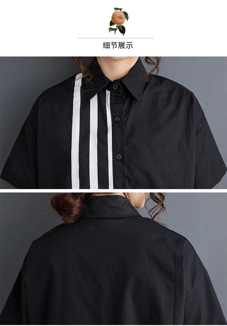 Summer Striped Print 2 Two Piece Set Women Irregular Patchwork Fashion Ladies Cropped Shirts Loose Casual Pleated Woman Skirts Viralgem Store