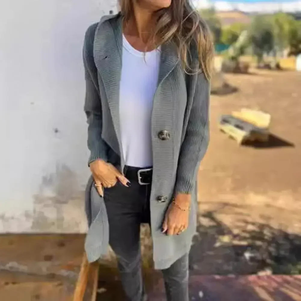 VIta Sweater Gothic Clothes Women Button Autumn Big Size Cardigan Long Sleeve Gray Sweater Polo Sweater Women