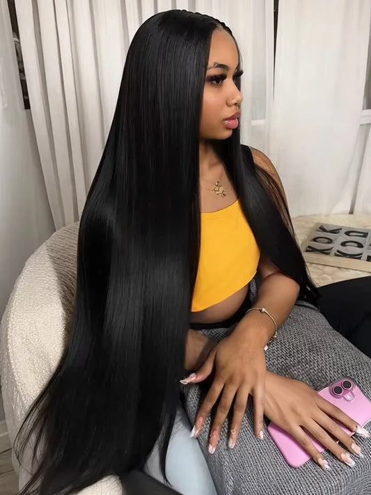 250 Density 40 36 Inch Straight Lace Front Wigs Human Hair 13x6 Hd Transparent Lace Front Human Hair Wigs Brazilian Virgin Hair