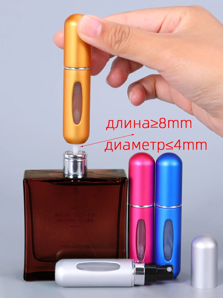 8/5ml Perfume Atomizer Portable Liquid Container For Cosmetics Traveling Mini Aluminum Spray Alcochol Empty Refillable Bottle
