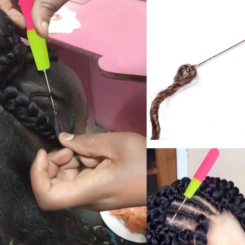 32 Pcs Crown Hair Buckle Set Dreadlocks Kit Braid Needle Crochet Buckles Ring Decors Metal Tool