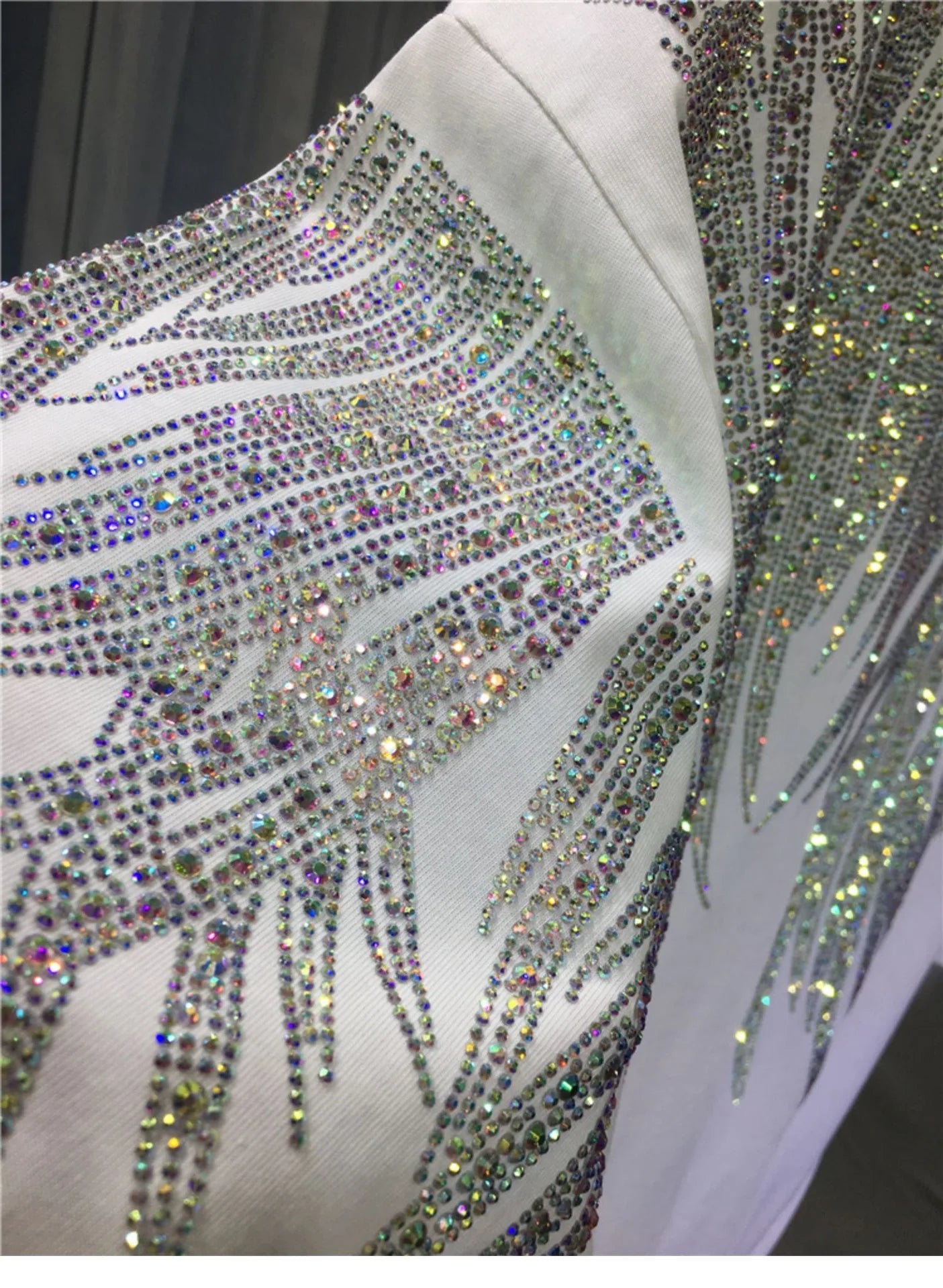 Women Tops Sequin Print Tees Round Neck Half Sleeve Loose Casual Regular Splice T Shirts Simple Hot Drilling Mid Length Top