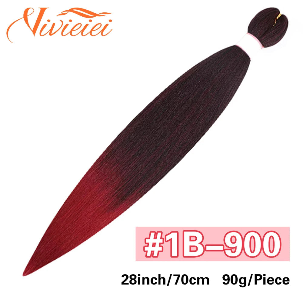 Synthetic Jumbo Braids Hair Extensions 28 Inch Braiding Hair Pre Stretched Orange Green White Blue Red Pink Purple Braids Viralgem Store
