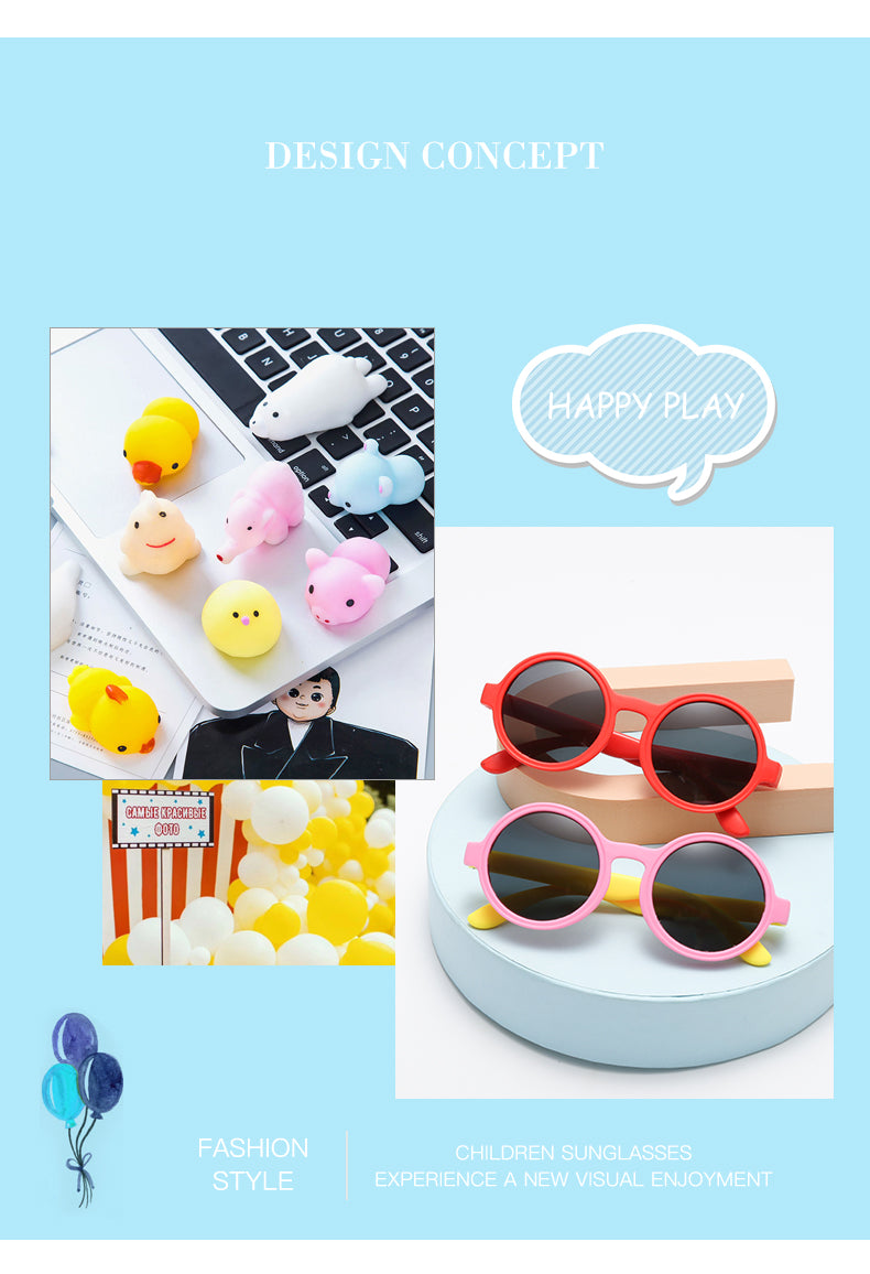 2023 New Cute Round Frame Children's Sunglasses Baby Safe Soft UV Resistant Sunglasses Trend Eyewear for Boys and Girls