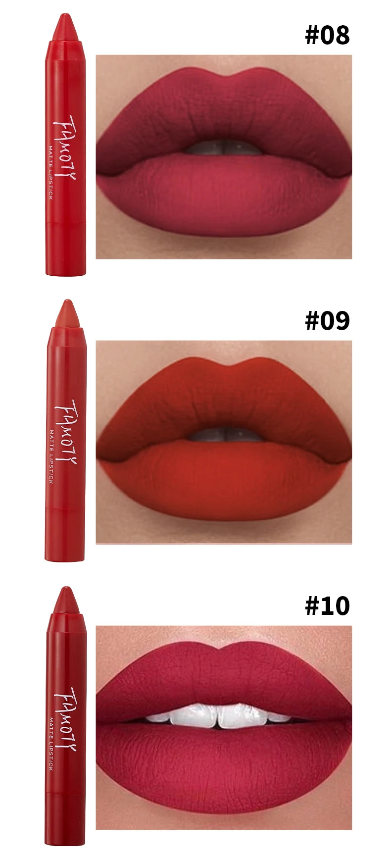 12 Colors Matte Lipstick Pen Waterproof Velvet Nude Lipstick Pencil Sexy Red Brown Pigments Lips Makeup Long Lasting Lip Tint