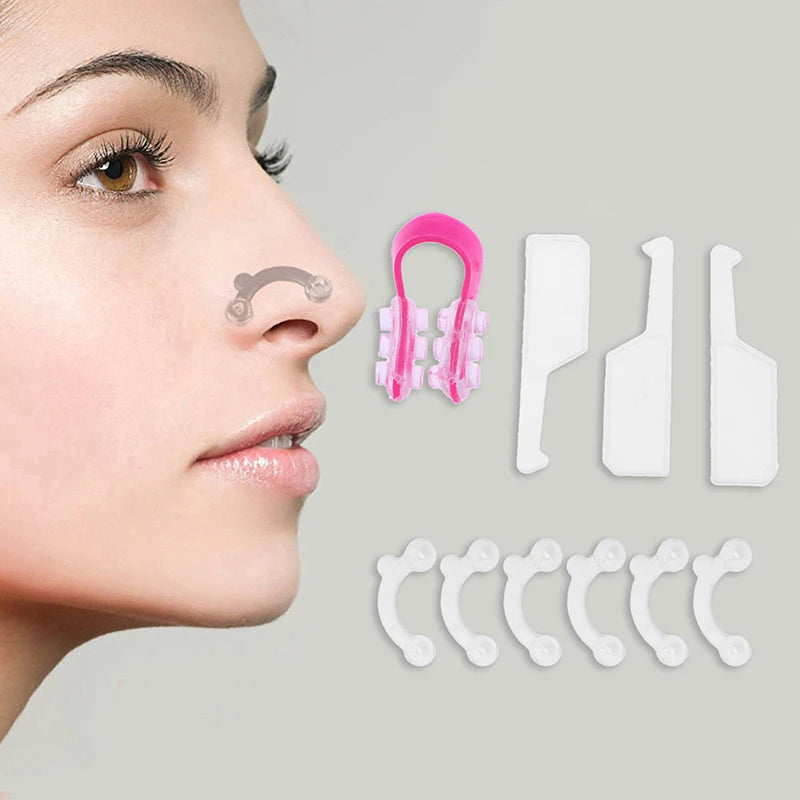 6Pcs/Set Beauty Nose Up Lifting Bridge Shaper Massage Tool No Pain Nose Shaping Clip Clipper Women Girl Massager 3 Size