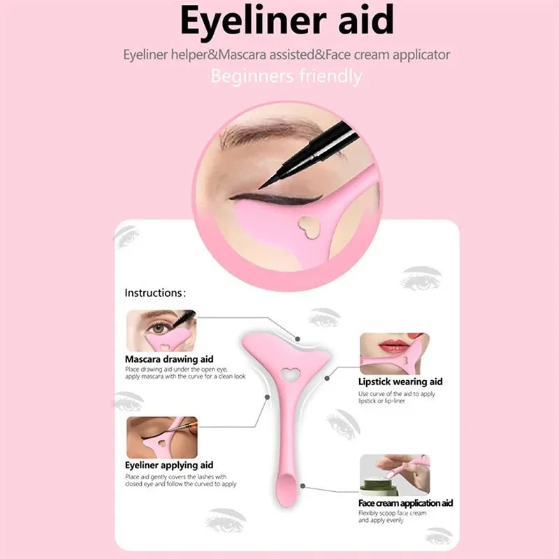 Wholesale Multi-functional Eyeliner Stencil Wing Tips Silicone Eyeliner Aid Drawing Lipstick Wearing Aid Reusable Makeup Tools Viralgem Store