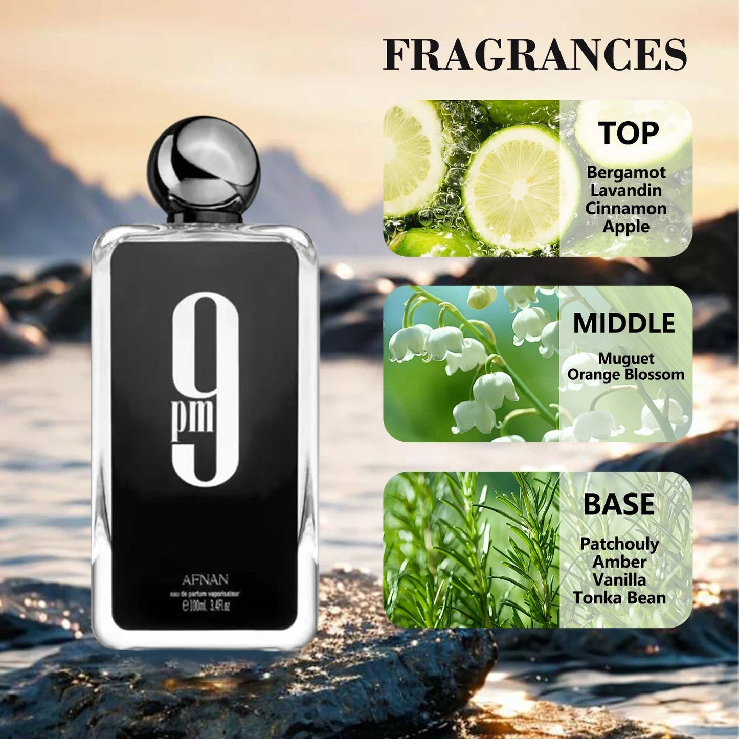 Afnan 9 PM 9 AM Dive Women's Men's Perfume Eau De Parfum Long-Lasting Pheromones Perfume Timeless Scent Couple Gift 100ml/ 3.4oz Viralgem Store