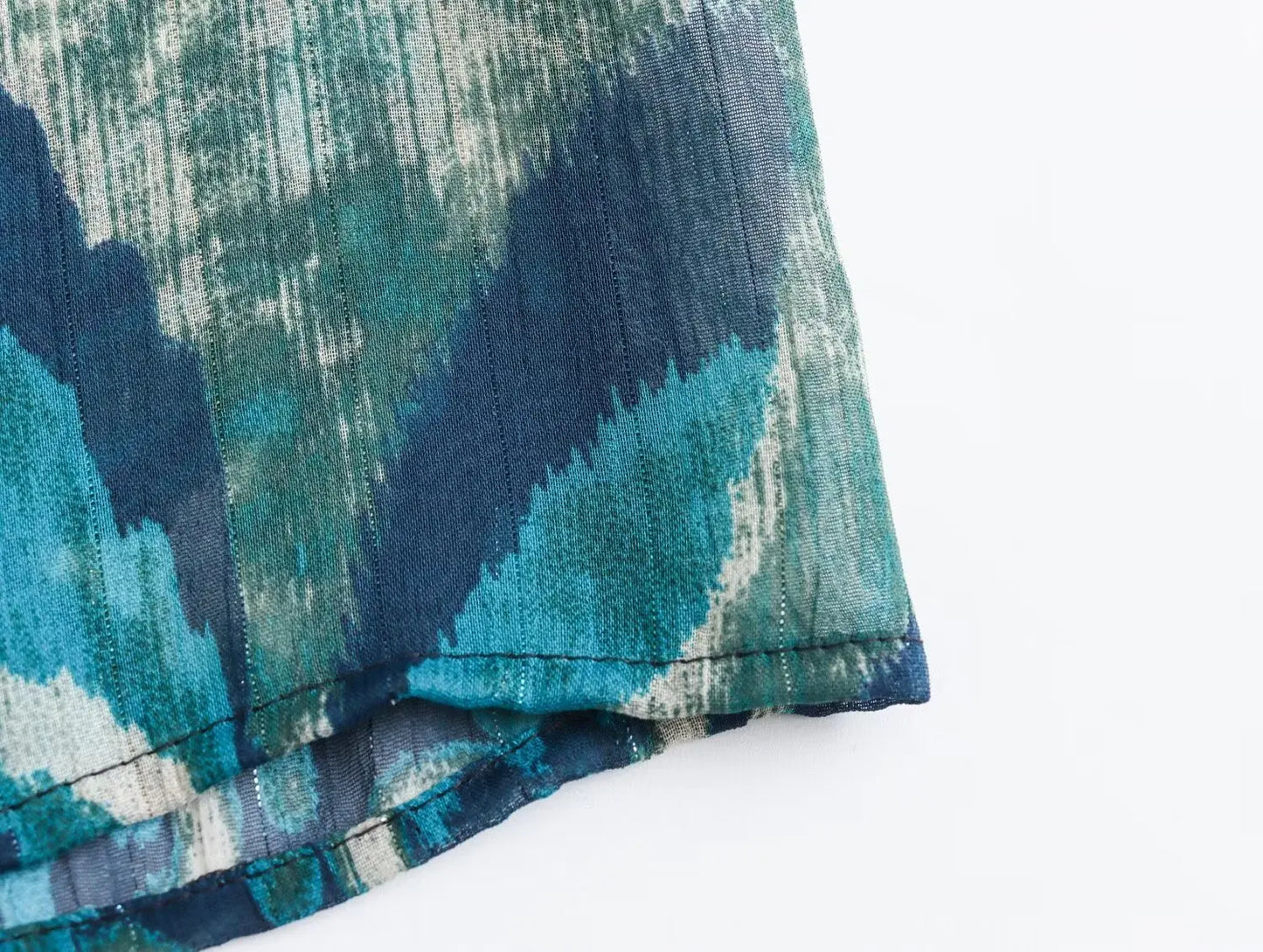 TRAFZA Vintage Casual Chic Print Women Suit O-Neck Single Breasted Blouse Loose Long Straight Skirt Fashion 2024 Boho Set