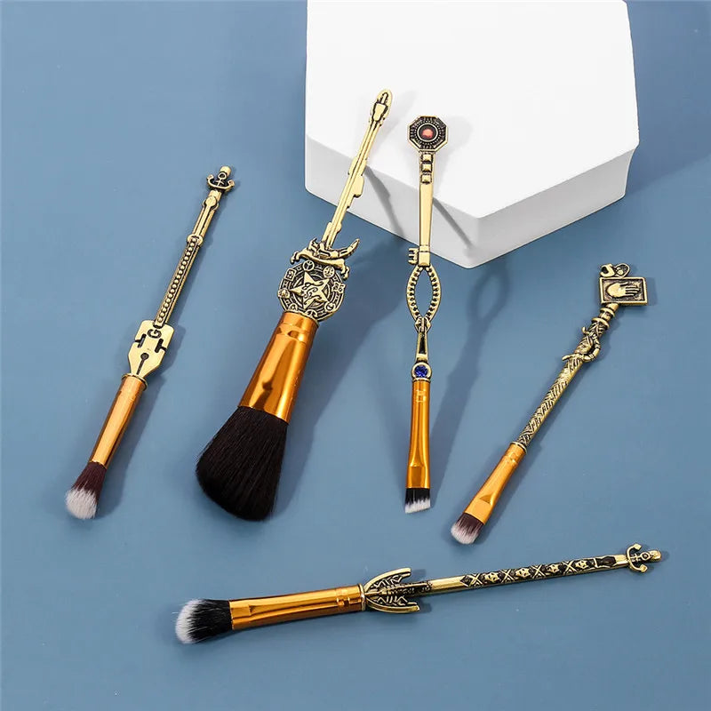 5pcs/set JoJo Bizarre Adventure Makeup Brush Set Newest Foundation Blending Brush Female Makeup Tool Anime Cosplay Accessories