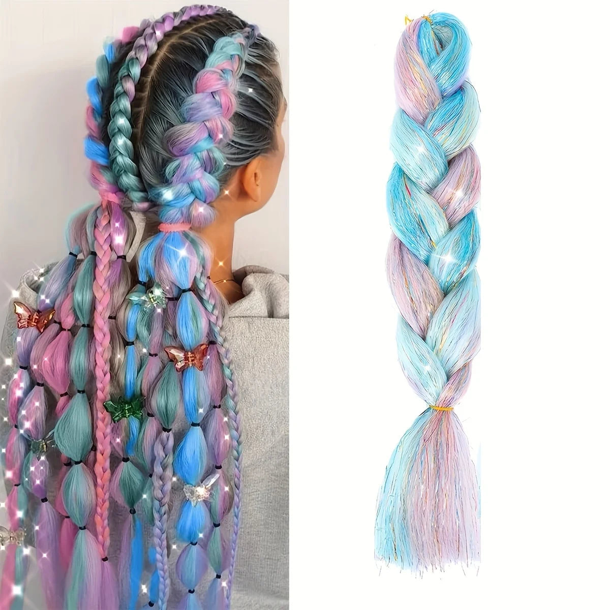 24" Synthetic Yaki Braids Hair kanekalon Ombre Braiding Hair Jumbo Braid Hair Extension For Women Hundreds of colors DIY Hair