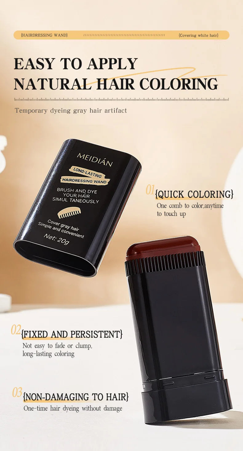 2-in-1 Hair Color Brush & Comb - Instant Gray Coverage, On-The-Go Root Touch Up, Washable Temporary Black Dye for Men/Women Viralgem Store