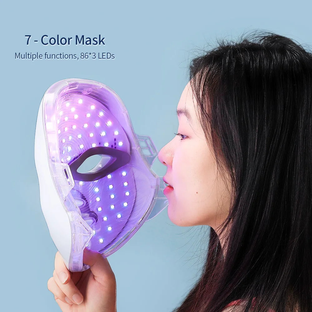 7 Colors Photon Facial LED Mask Red Light Therapy Anti Aging Face Neck Beauty Mask Relaxation Treatment Anti-Wrinkle Skin Care Viralgem Store