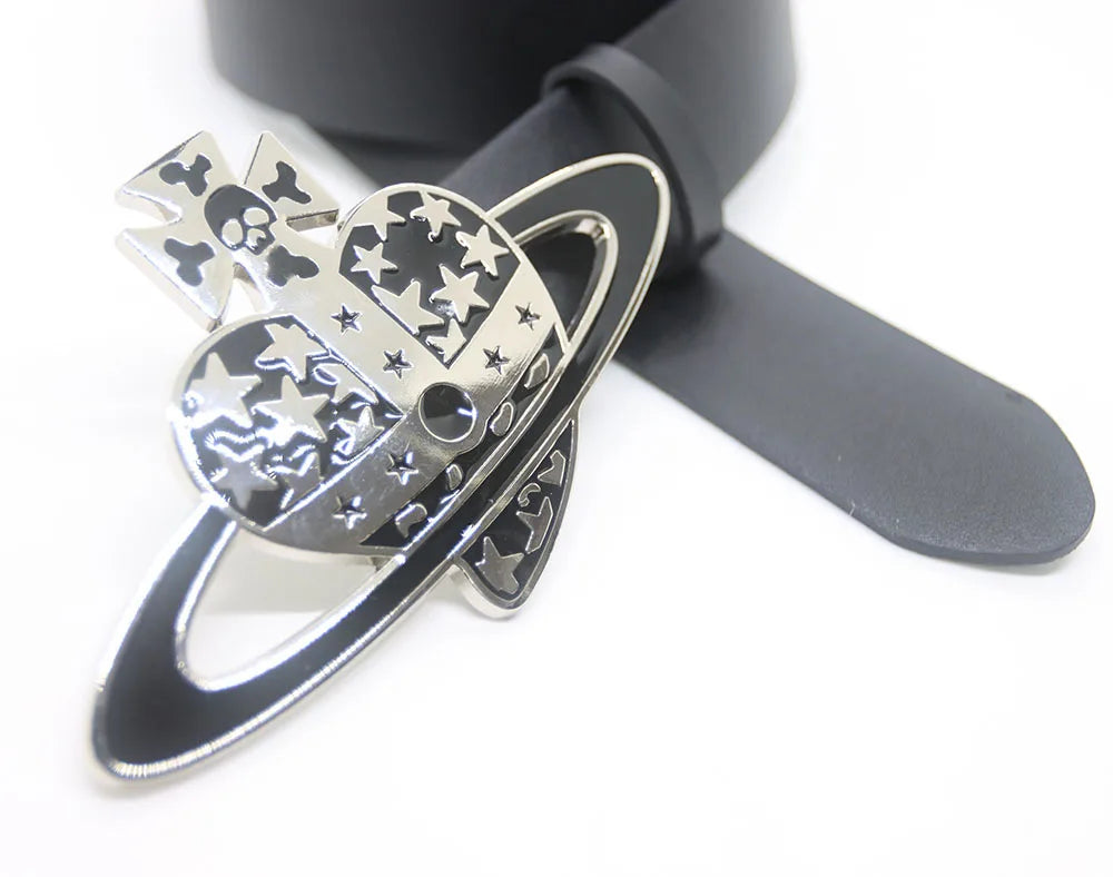 Temperament Women's Belt New Irregular Shape Gold Button Head Elegant Daily Versatile Casual Jeans Business Women's Belt