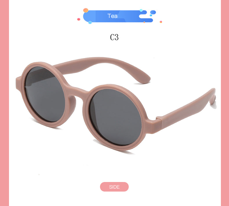 2023 New Cute Round Frame Children's Sunglasses Baby Safe Soft UV Resistant Sunglasses Trend Eyewear for Boys and Girls