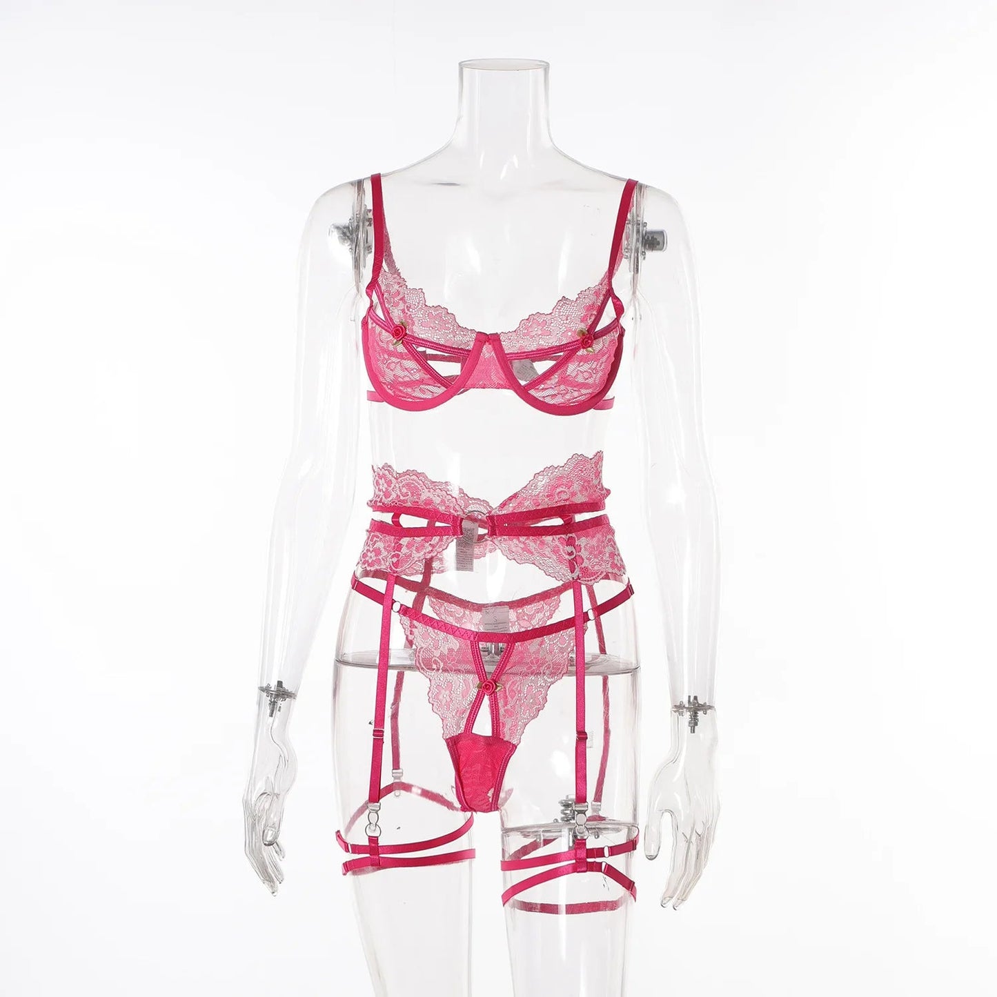 Toucheart Sexy Bra Set Contrast Color Lace Hollow Breathable Garter Hot Erotic Sexy Costumes Underwear Seamless Bra Thong Suit Viralgem Store