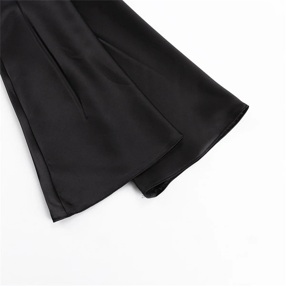 Women 2024 New Long Dresses Fashion Simple Elegant Round Neck Satin Flare Sleeve Lace Up Slim Evening Party Dresses Sexy Dress