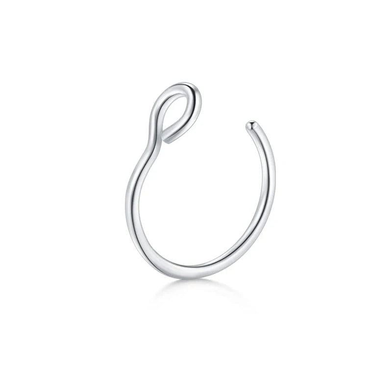 2 Sizes U Shaped Fake Nose Ring Hoop Septum Rings Stainless Steel Nose Piercing Fake Piercing Oreja Pircing Jewelry