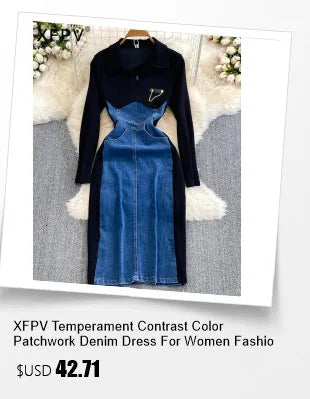 XFPV Female Dress Square Collar Solid Puff Sleeve Backless Bow High Waist Elegant Fashion Vestidos Spring Autumn2024 SM9457