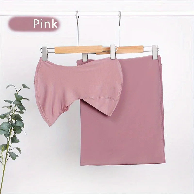 2pcs/set Solid Color Chiffon Hijab Thin Breathable Turban Long Head Scarf With Neck Base Hat For Women Casual Outdoor Viralgem Store